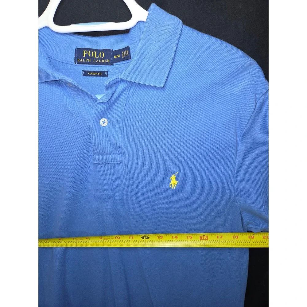 Polo Ralph Lauren Custom Fit Blue Yellow Pony Short Sleeve Men's‎ M